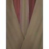 Costume Plume beige croisé en laine en tissu Iride à motif chevrons